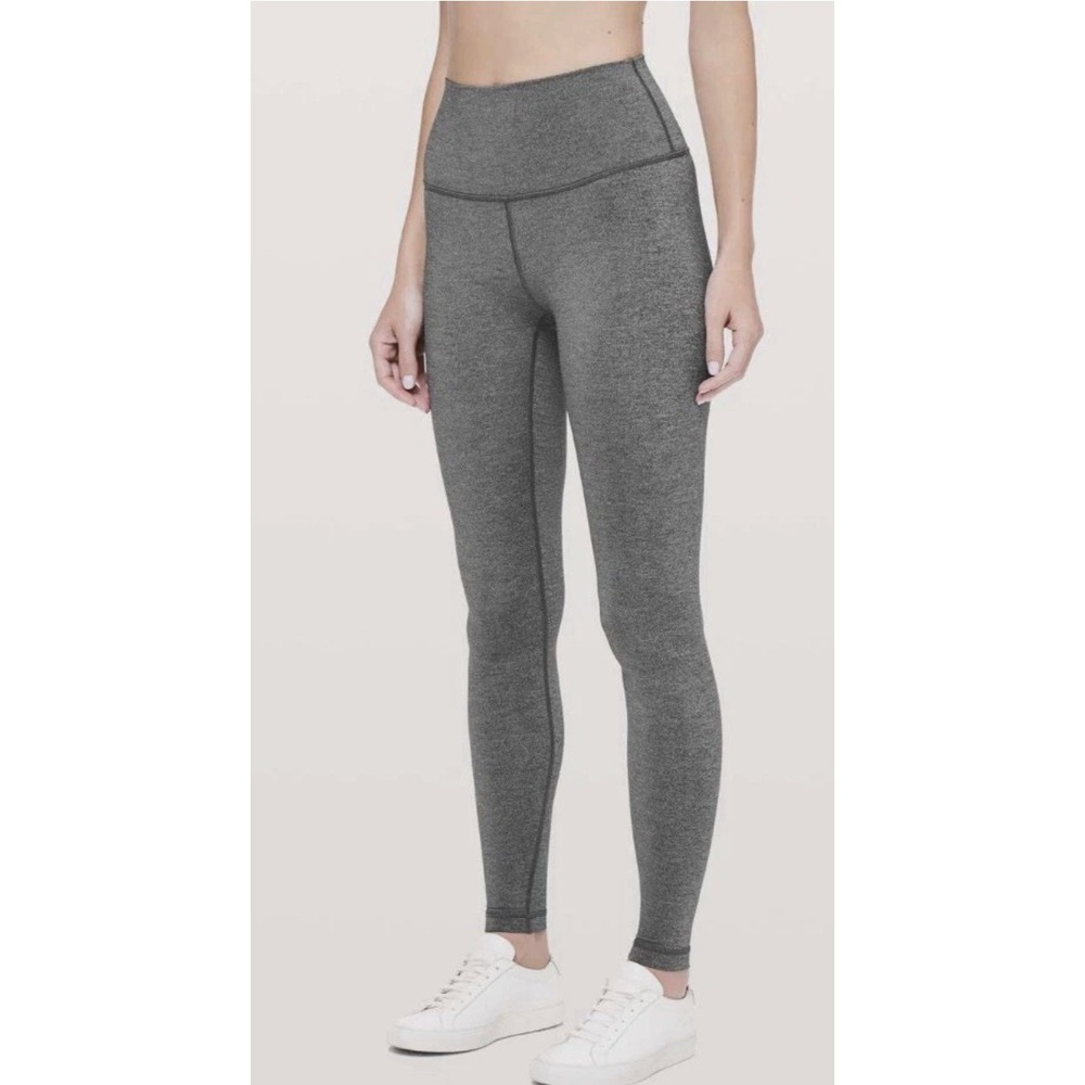 Lululemon Wunder Under Hi-Rise Tight 28" Heathered Black Gray 8 Luon Active Gym